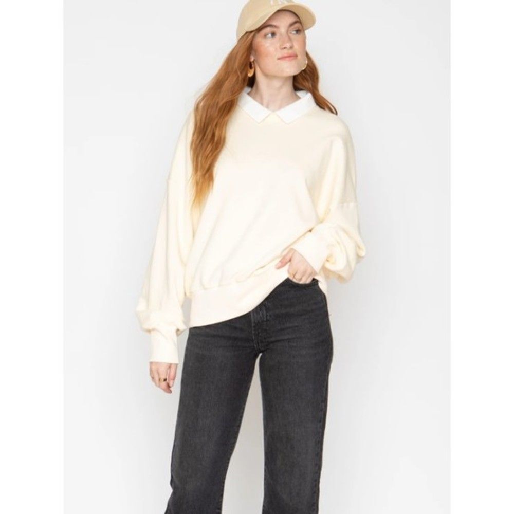 CALLAHAN KNITWEAR Diana Collared Sweatshirt NWT Sz Med